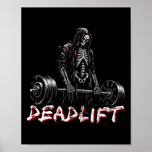 Affiche Deadlift Skeleton Halloween Gym plaisanteries Weig