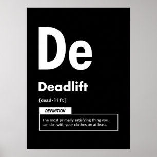 Affiche Deadlift - Table Périodique - Mème De Gym Drôle
