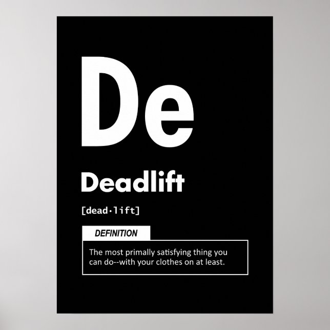 Affiche Deadlift - Table Périodique - Mème De Gym Drôle (Devant)