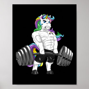 Affiche Deadlift Unicorn Gym Powerlifter Bodybuilding