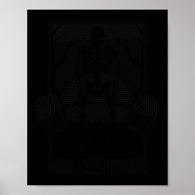 Affiche Deadlifts Weightlifter Skeleton Halloween Gym Work (Devant)