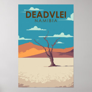 Affiche Deadvlei Namibia Travel Vintage Art