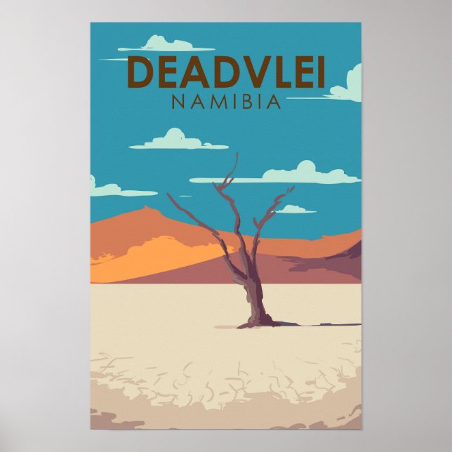 Affiche Deadvlei Namibia Travel Vintage Art (Devant)