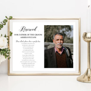 Affiche Dear Lord Father of Groom Photo Memorial Wedding
