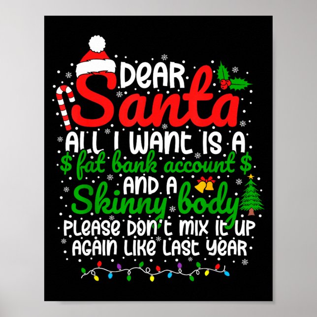 Affiche Dear Santa All I Want Is A Fat Bank Account Christ (Devant)