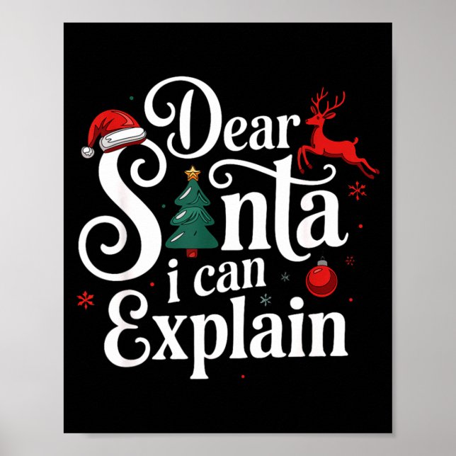 Affiche Dear Santa Can Explain Funny Christmas Kids Adults (Devant)