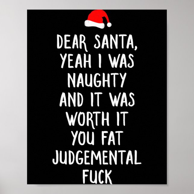 Affiche Dear Santa Funny Inappropriate Christmas  (Devant)