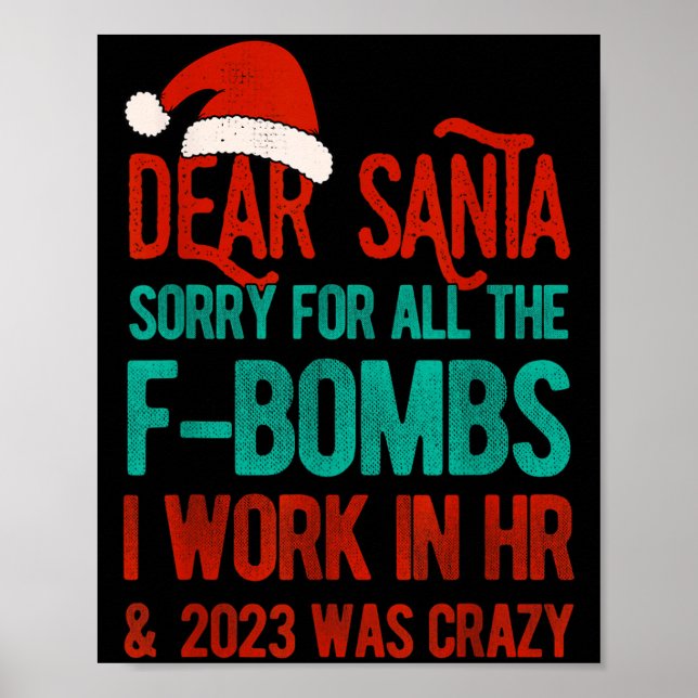 Affiche Dear Santa Human Resources Funny Hr Christmas 2023 (Devant)