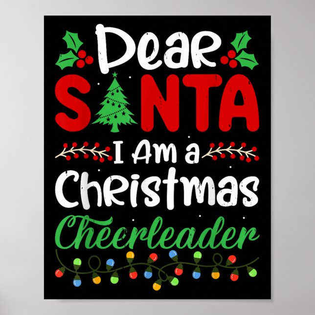 Affiche Dear Santa I Am A Christmas Cheerleader Funny Chri (Devant)