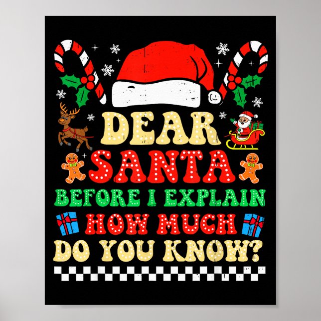 Affiche Dear Santa I Can Explain Funny Christmas Xmas Squa (Devant)