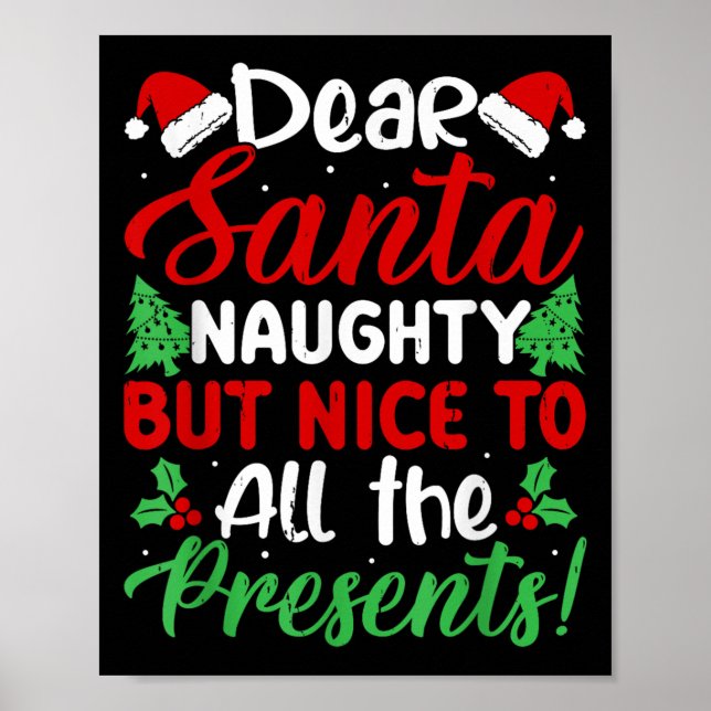 Affiche Dear Santa Naughty But Nice To All The !  (Devant)