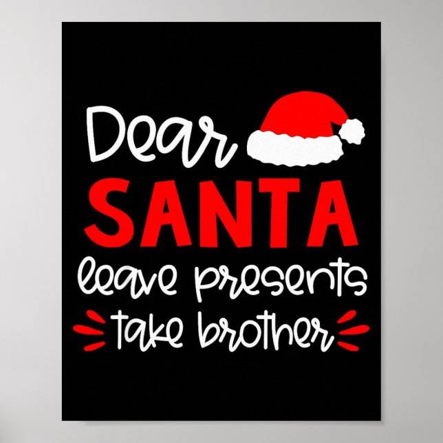 Affiche Dear Santa Shirt Siblings Matching Family Christma (Devant)