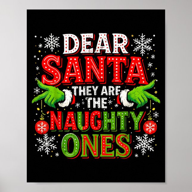 Affiche Dear Santa They Are The Naughty Ones Christmas  (Devant)