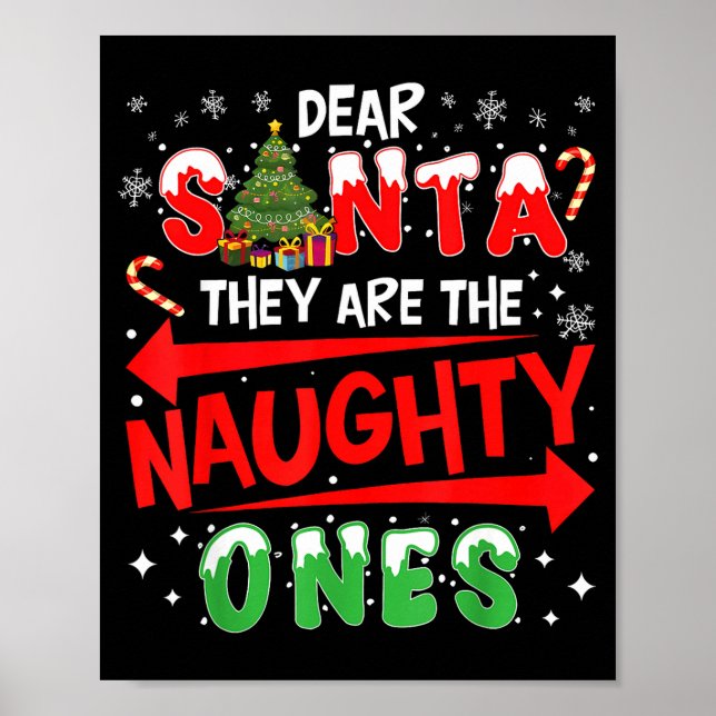Affiche Dear Santa They Are The Naughty Ones Christmas Men (Devant)