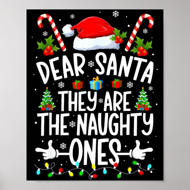 Affiche Dear Santa They Naughty Ones Christmas Xmas Men Wo (Devant)