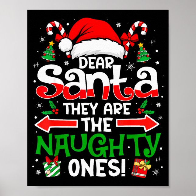 Affiche Dear Santa They Naughty Ones Christmas Xmas Men Wo (Devant)
