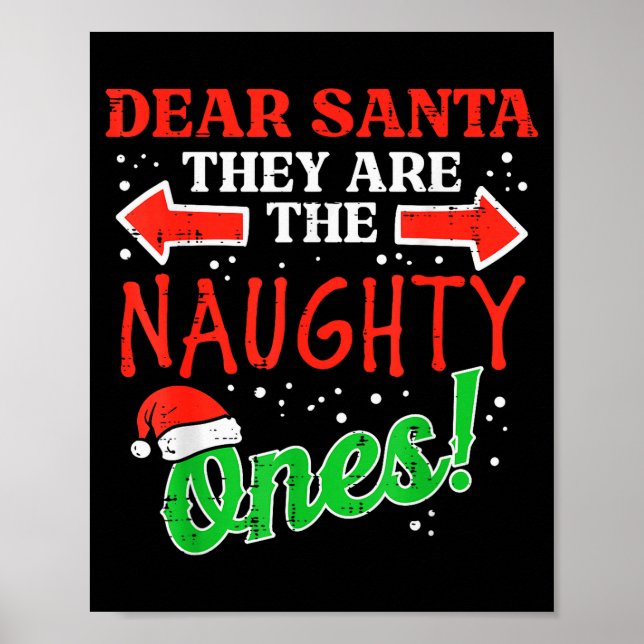 Affiche Dear Santa They Naughty Ones Christmas Xmas Men Wo (Devant)