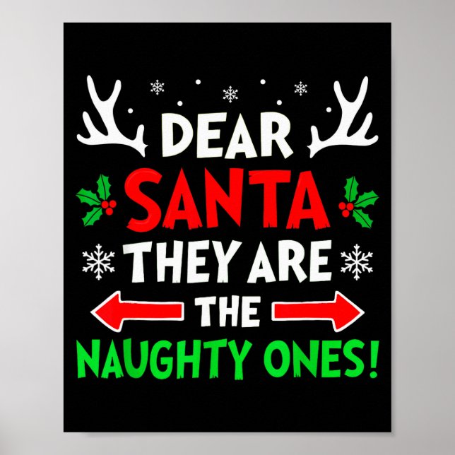Affiche Dear Santa They Naughty Ones Christmas Xmas Men Wo (Devant)