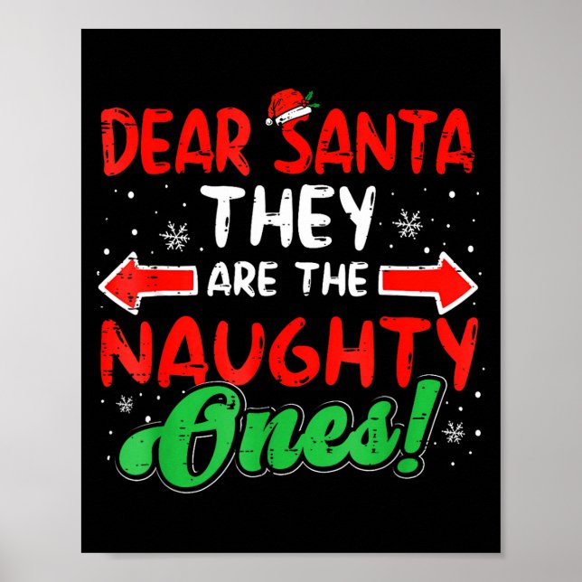 Affiche Dear Santa They Naughty Ones Christmas Xmas Men Wo (Devant)