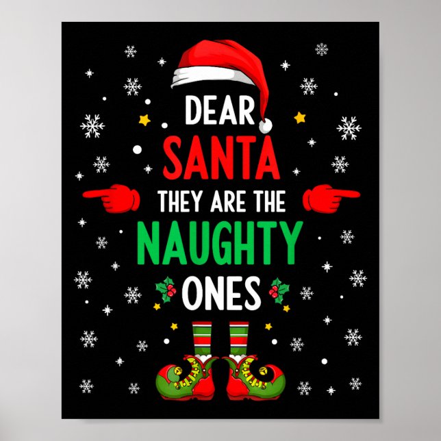 Affiche Dear Santa They Naughty Ones Christmas Xmas Men Wo (Devant)