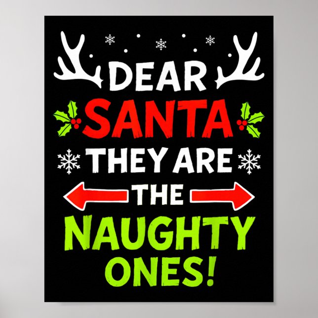 Affiche Dear Santa They Naughty Ones Christmas Xmas Men Wo (Devant)