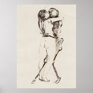 Affiche Death & The Woman : L'élégance hantante de Munch