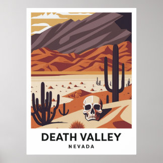Affiche Death Valley NP - Vintage Travel Illustration