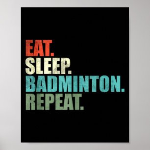 Affiche Débardeur de joueur de badminton rétro vintage