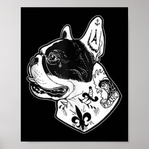 Affiche Débardeur Tatouage Bouledogue Français