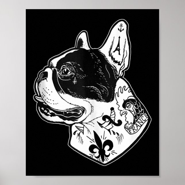 Affiche Débardeur Tatouage Bouledogue Français  (Devant)