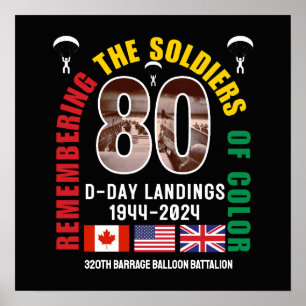 Affiche DÉBARQUEMENTS DU JOUR J 80e Anniversaire Soldats d