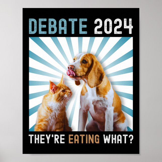 Affiche Débat Élection 2024 Animaux de compagnie Chien Cha (Devant)