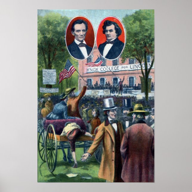Affiche Débat Lincoln-Douglas de 1858 (Devant)