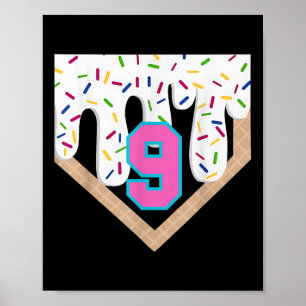 Affiche Débit de baseball 9e anniversaire Accueil Plate Bo