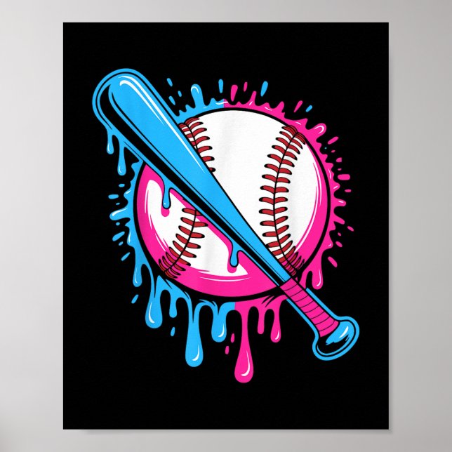 Affiche Débit De Baseball Pour Garçons Ice Cream Drip Jeun (Devant)