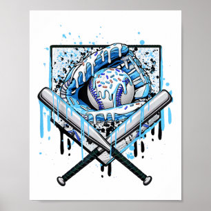 Affiche Débit De Baseball Pour Garçons Ice Cream Drip Jeun