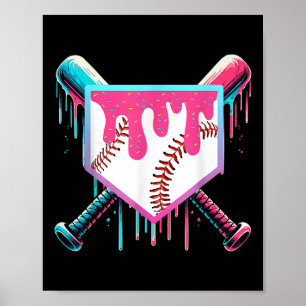 Affiche Débit De Baseball Pour Garçons Ice Cream Drip Jeun