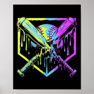 Affiche Débit De Baseball Pour Garçons Ice Cream Drip Jeun