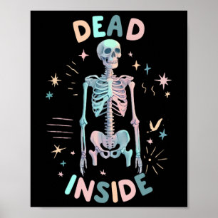 Affiche Debout dans le squelette Décontracté Halloween fem