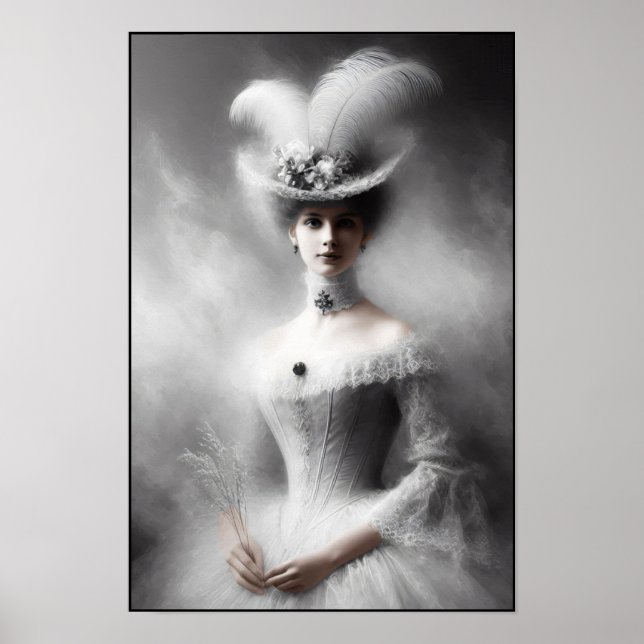 Affiche Débutante victorienne en élégance blanche (Devant)