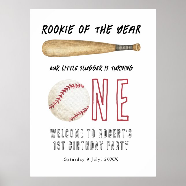 Affiche Débutants de la fête d'anniversaire de Baseball 1è (Devant)