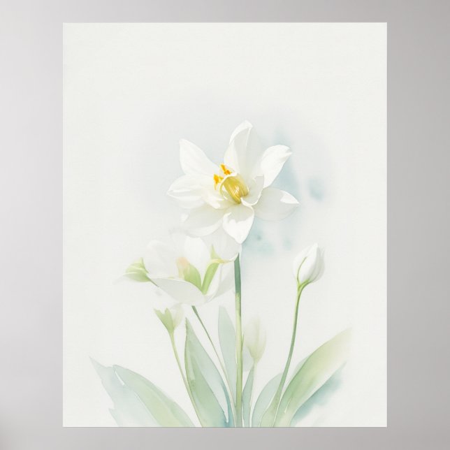 Affiche Décembre Narcisse Fleur de naissance (Devant)