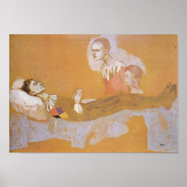 Affiche Décès de l'arlequin par Pablo Picasso (1906) (Devant)