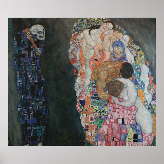 Affiche Décès et vie par Gustav Klimt (Devant)