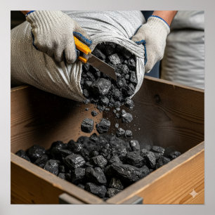 Affiche Déchargement de charbon anthracite