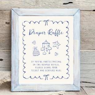 Affiche Déchet Raffle Déposer Frame Wavy Frame Baby Boy Do