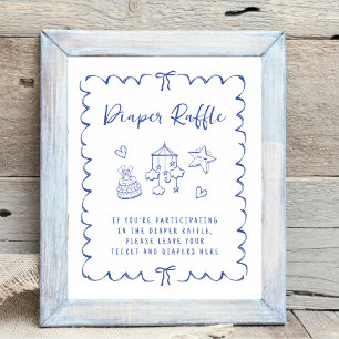 Affiche Déchet Raffle Déposer Frame Wavy Frame Baby Boy Do