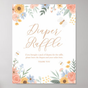 Affiche Déchet Raffle Signal doux comme peut Baby shower