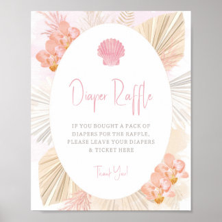 Affiche Déchets Raffle Boho Baby Girl Baby shower
