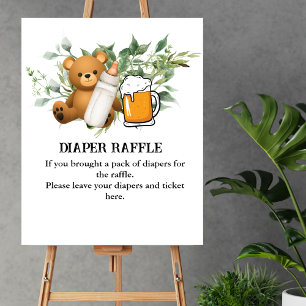 Affiche Déchets Raffle Jeu un bébé brasse le thème